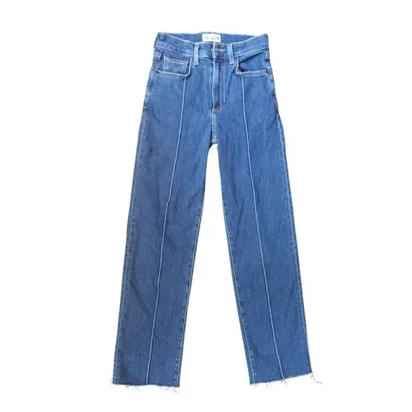 LE JEAN Amelia Pleated Straight Flare Leg Jeans Women sz. 24 (0) | MSRP $274 - Picture 2 of 10